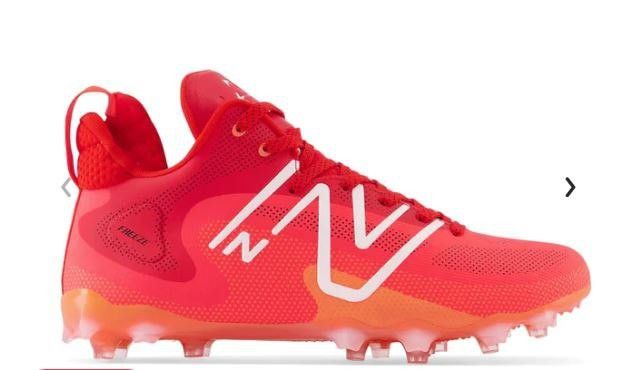 New Balance FreezeLX v4 Lacrosse Red Men US9 Sports Equipment