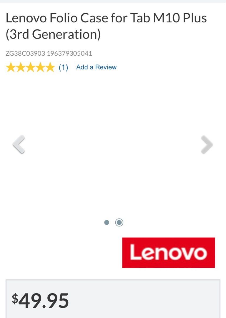 Lenovo Folio Case for Tab M10 Plus 3rd Gen ZG38C03903 Grey