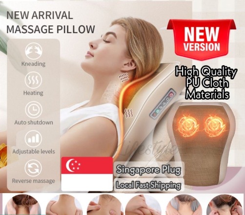 Upgraded 2 In 1 Neck Massager Pillow Cervical Spine Traction Back