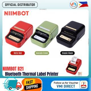 NIIMBOT B21 Bluetooth Thermal Portable Label Printer with Free Label small price tag sticker jewelry ( Available in Green, Red & Black ) - VMI Direct
