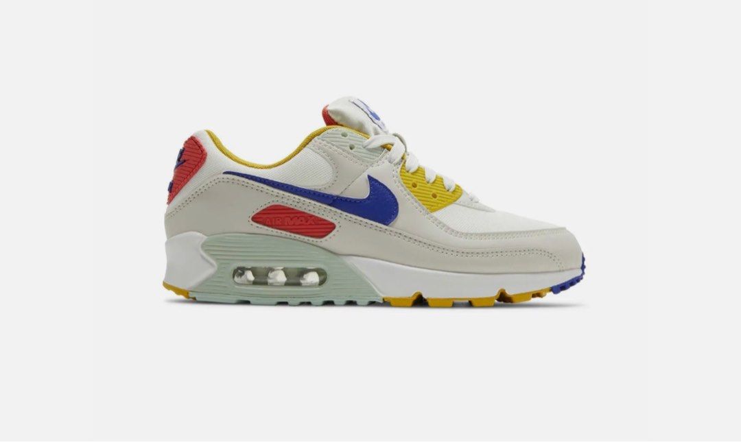 White blue and sales yellow air max