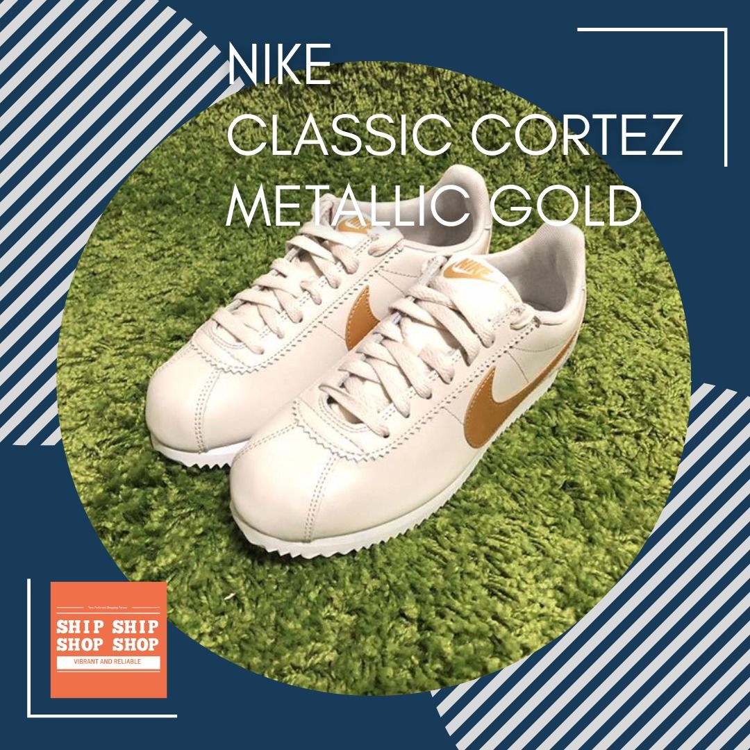 Nike classic cortez sale leather metallic women's shoe