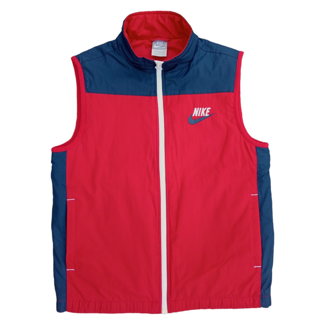 Nike Vest Red & Blue, Fesyen Pria, Pakaian , Baju Luaran di Carousell