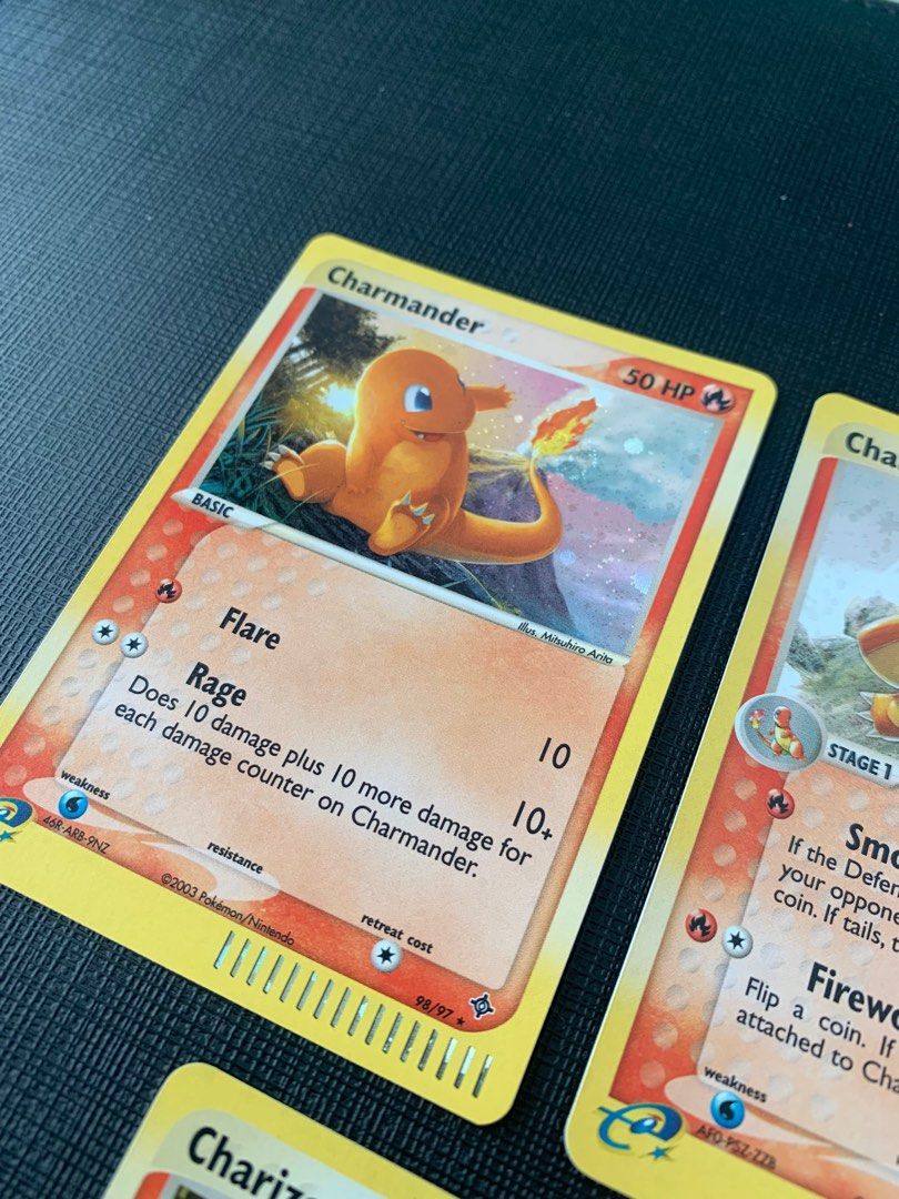 NM Ex Dragon Set-Charmander Charmeleon Charizard - (98/97)(99/97)(100/97)-  Secret Rare Holo Rare Pokmon Card, Hobbies & Toys, Toys & Games on  Carousell