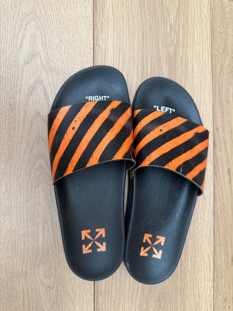 Off White Slides Size 42 Men s Fashion Footwear Flipflops and