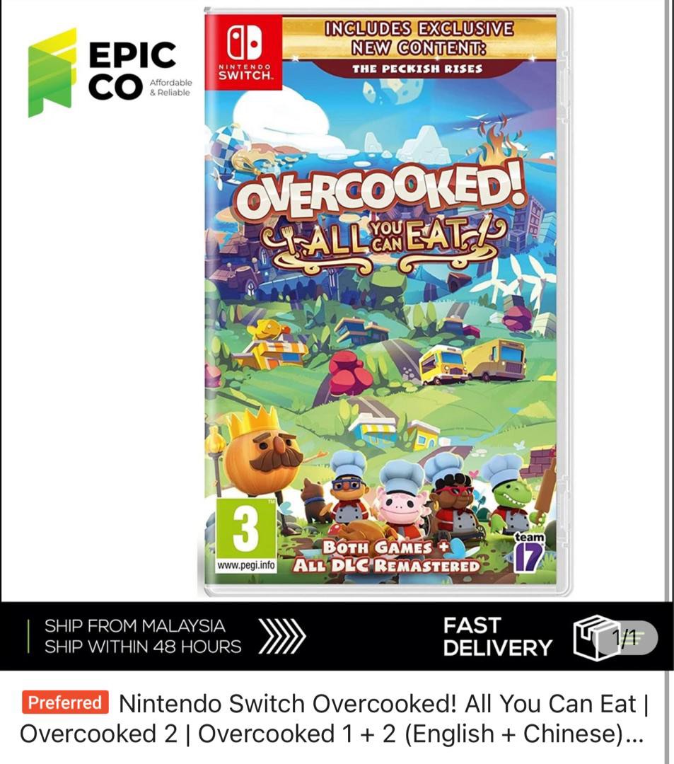 Overcooked 1 + 2 (ENG / CHI version) Nintendo Switch Games, Video Gaming, Video Games, Nintendo