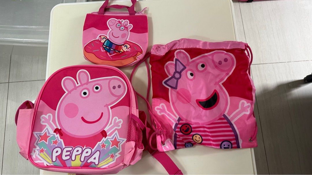 Peppa pig bag bundle UP24.90, offer 15 only, Babies & Kids, Babies & Kids Fashion on Carousell
