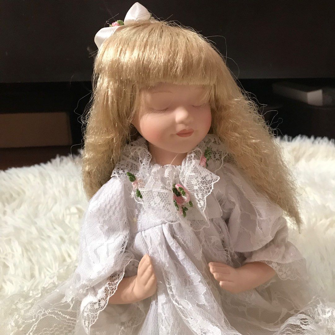 Praying porcelain doll kneeling Hobbies Toys Toys Games on
