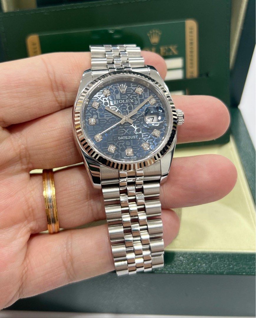 Pre Owned Rolex Datejust 36mm Blue Computer Diamond Dial 116234J