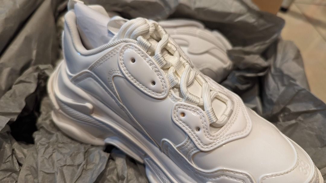 RARE Balenciaga Triple S MONOBLOCK WHITE Carousell