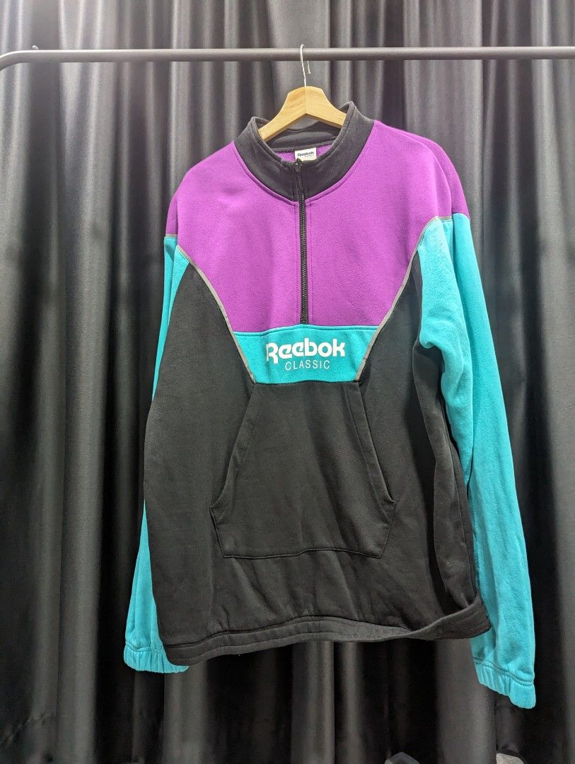 Reebok Vintage Zip Up Sweater Men s Fashion Coats Jackets and