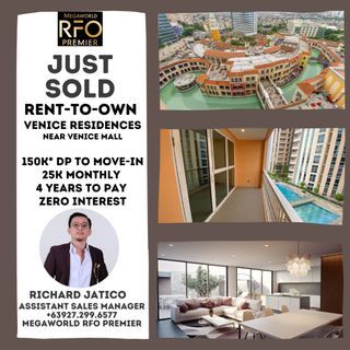 RENT-TO-OWN CONDO IN VENICE RESIDENCES MCKINLEY FOR AS LOW AS 150K DP TO MOVE IN & STARTS RENT TO OWN NEAR BGC & VENICE MALL