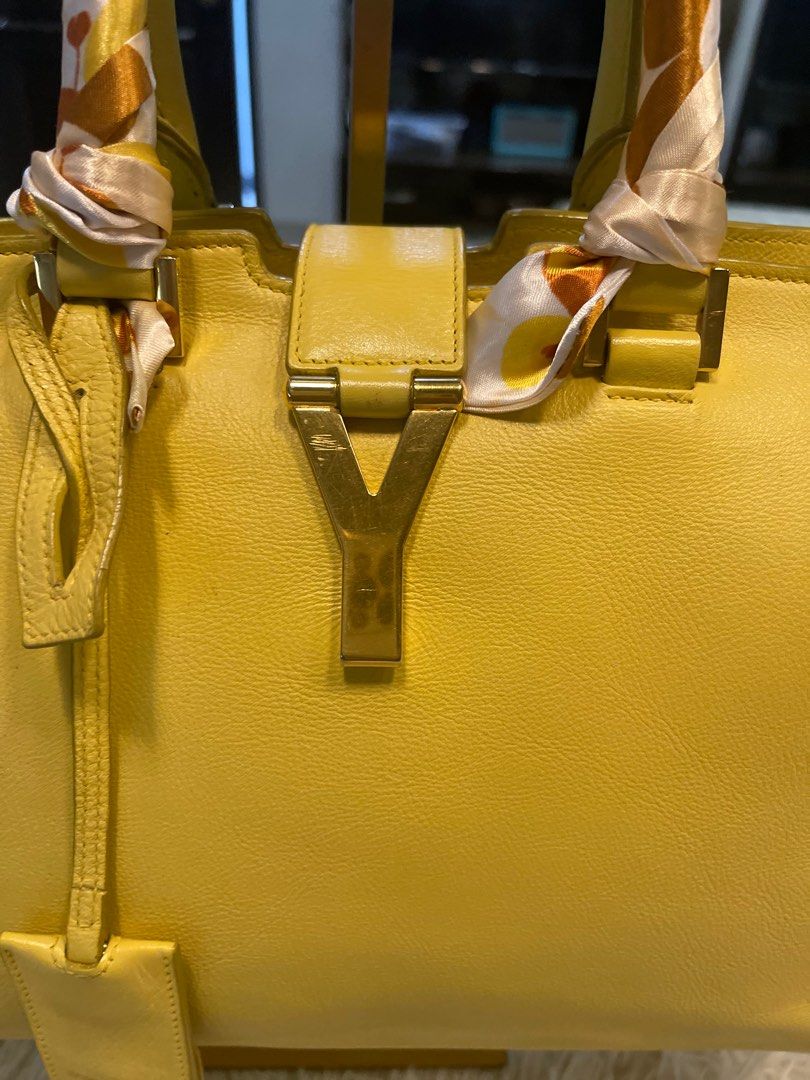 Saint Laurent Yellow Leather Medium Cabas Chyc Tote - BrandConscious  Authentics