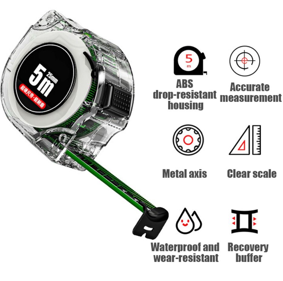 Self Locking Fluorescent Steel Tape Measure High-Precision Laser Inkjet ...