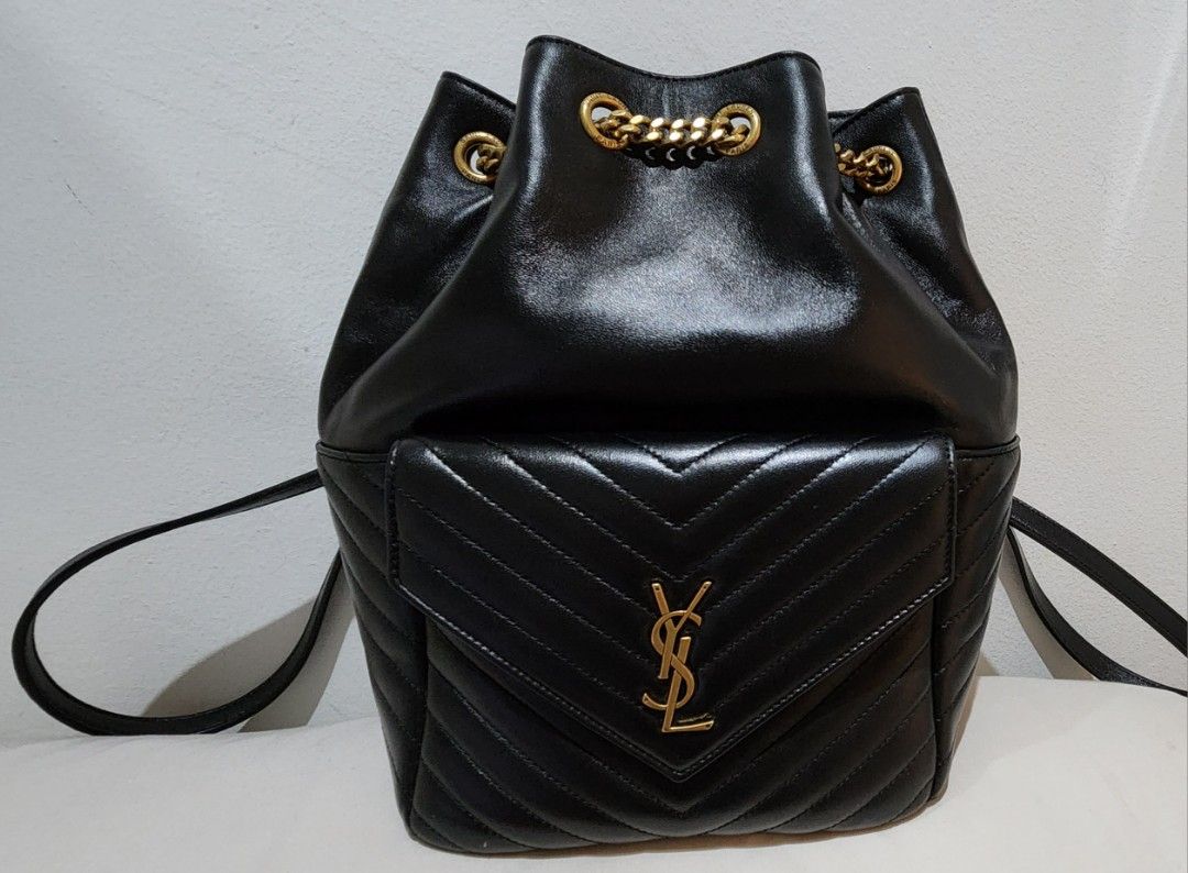 Saint Laurent Joe Quilted Lambskin Ysl Backpack Bag