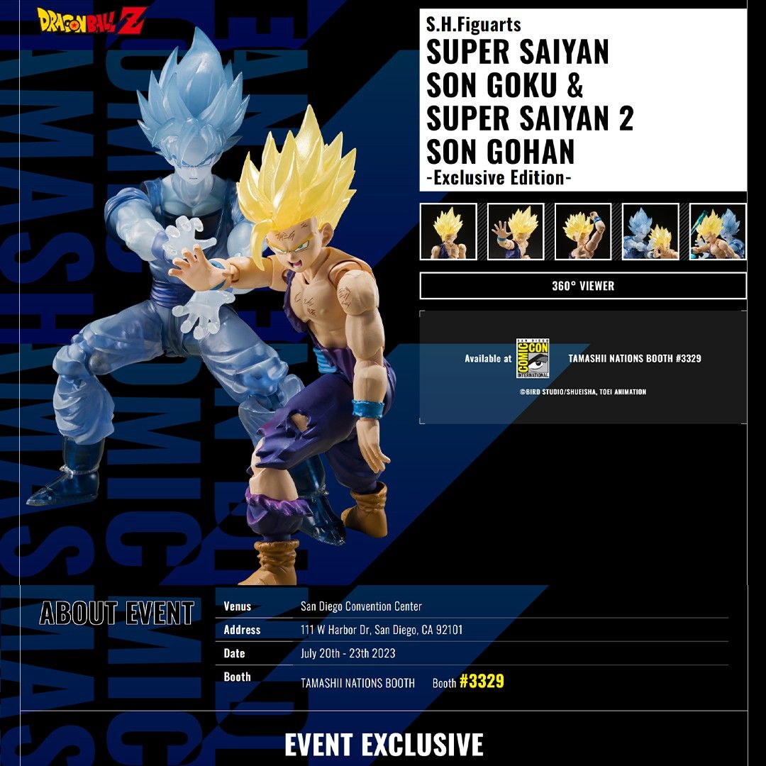SHF SDCC goku gohan majin vegeta DRAGONBALL EXCLUSIVE, Hobbies & Toys