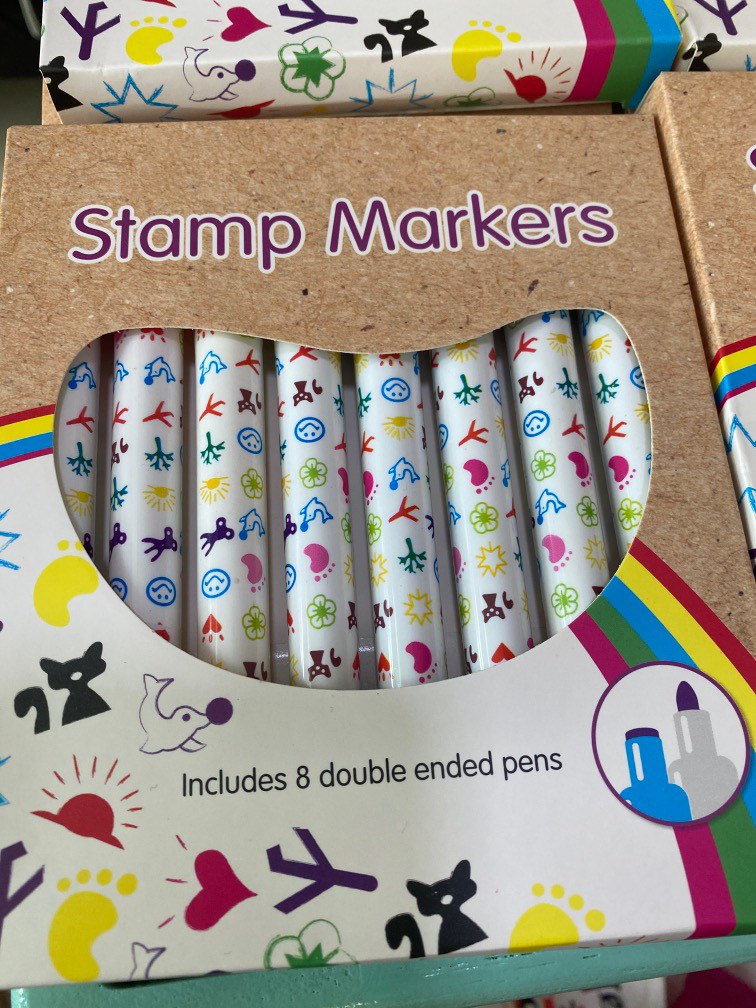 Stamp markers 6 packs for $18- can use for Goodie bags, Hobbies & Toys,  Stationery & Craft, Craft Supplies & Tools on Carousell