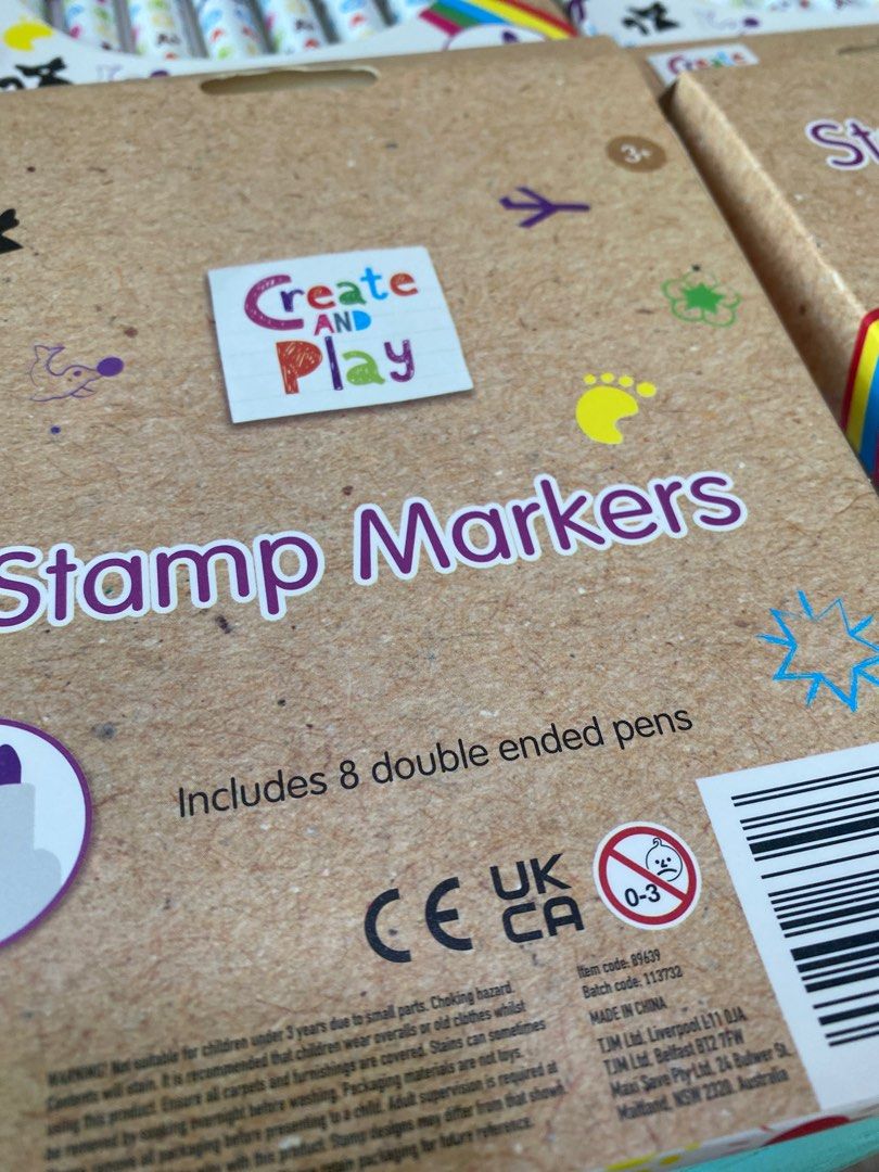 Stamp markers 6 packs for $18- can use for Goodie bags, Hobbies & Toys,  Stationery & Craft, Craft Supplies & Tools on Carousell