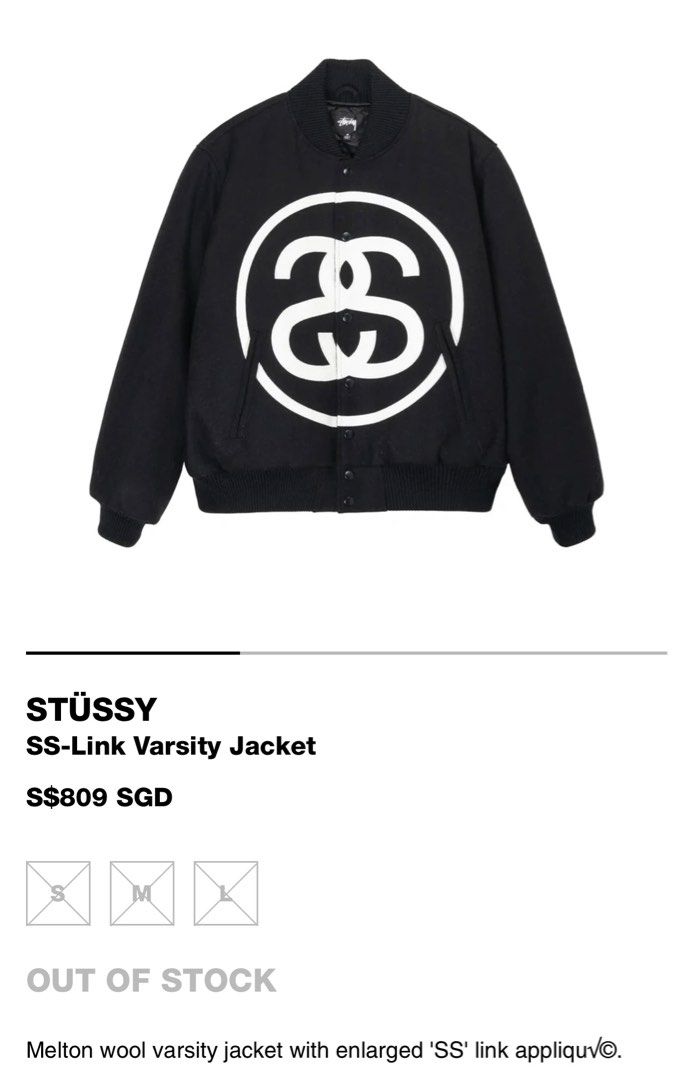 STUSSY SS-LINK VARSITY JACKET - スウェット