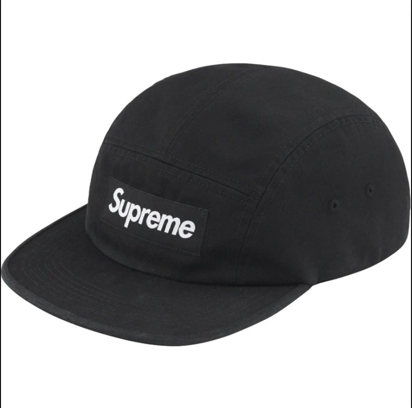 SUPREME WASHED CHINO TWILL CAMP CAP-BLACK, 男裝, 手錶及配件, 棒球
