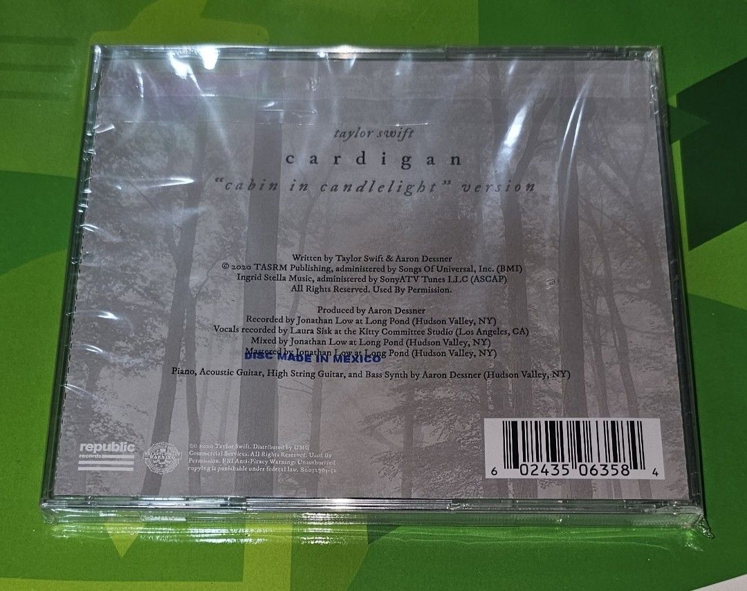 Taylor Swift Cardigan Cabin in Candlelight version CD sealed on Carousell
