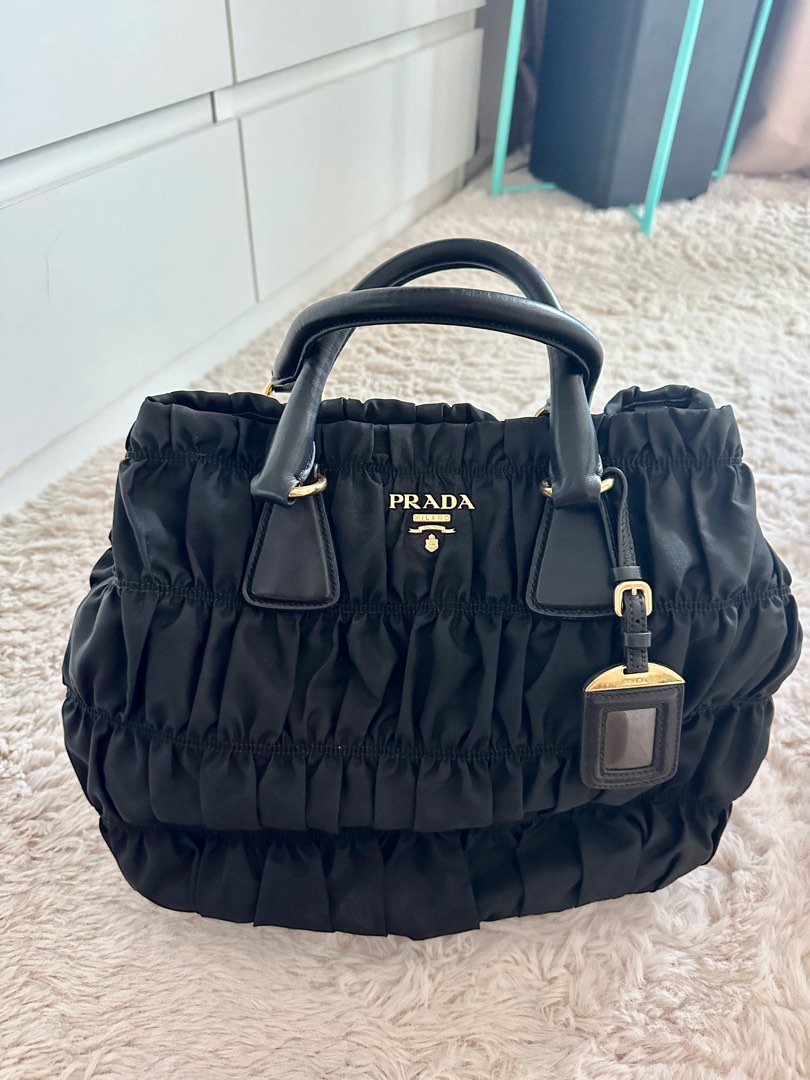 Prada Tessuto in Black Quilted Nylon - Preloved - Lilac Blue London