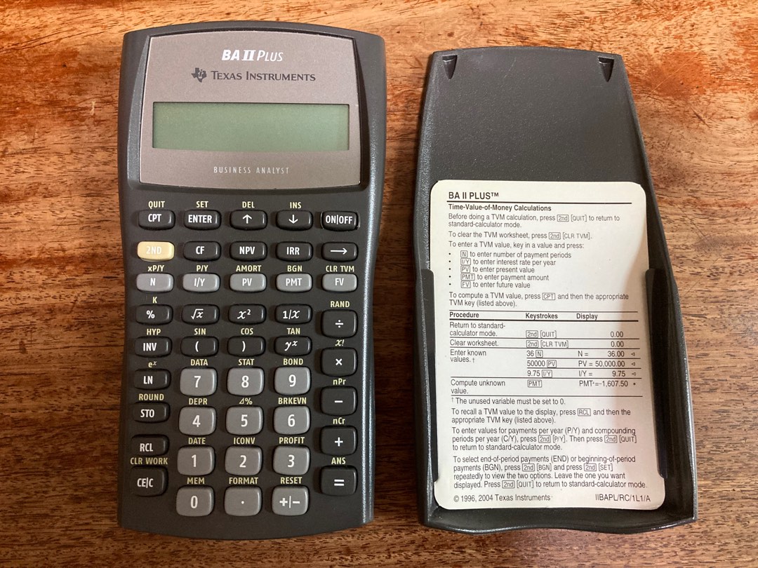 Calculator,　Instruments　商務用科技產品-　Plus　電腦＆科技,　BA　Financial　II　Texas　Carousell
