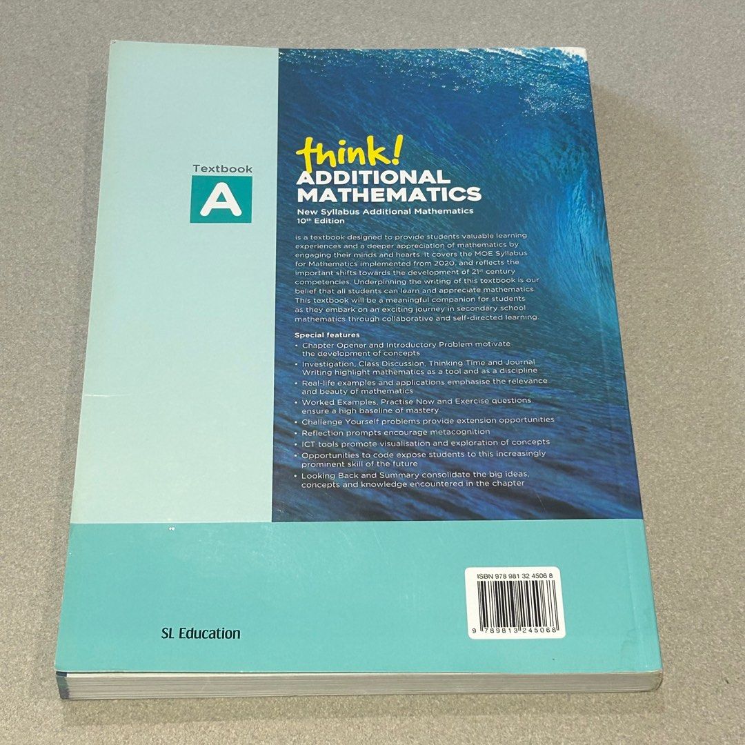 Additional Math Textbook THINK! ADDITIONAL MATHEMATICS TEXTBOOK A, Hobbies & Toys, Books ...