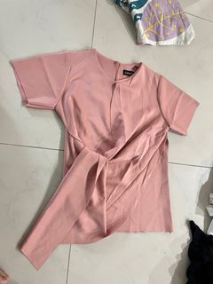 top blouse kerja dusty pink rose all siz