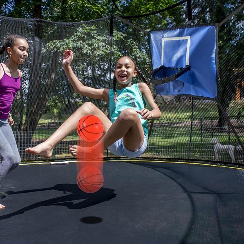 Outdoor trampoline with basketball hoop clearance