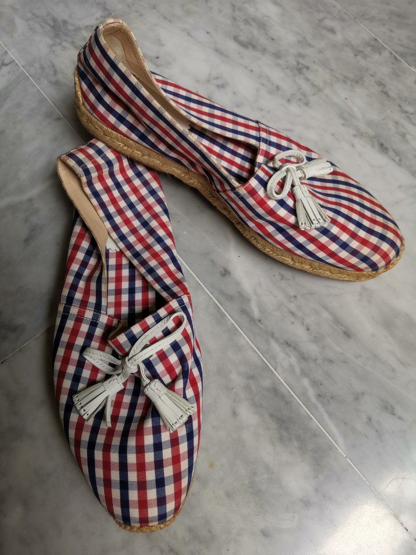 Red and white deals striped espadrilles