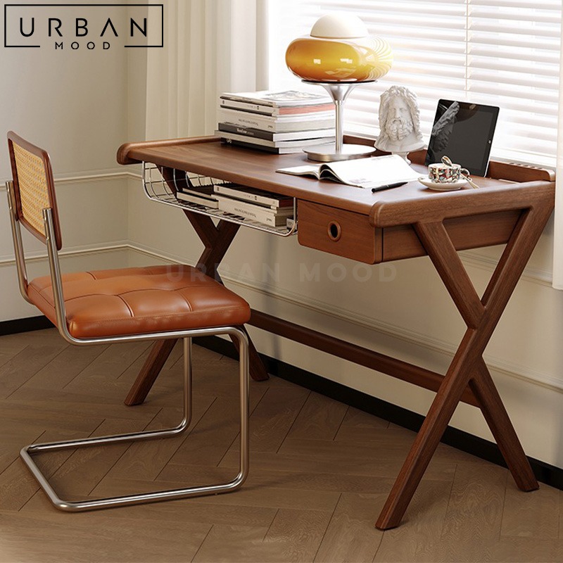 TURIN Rustic Solid Wood Study Table, Furniture & Home Living, Furniture ...