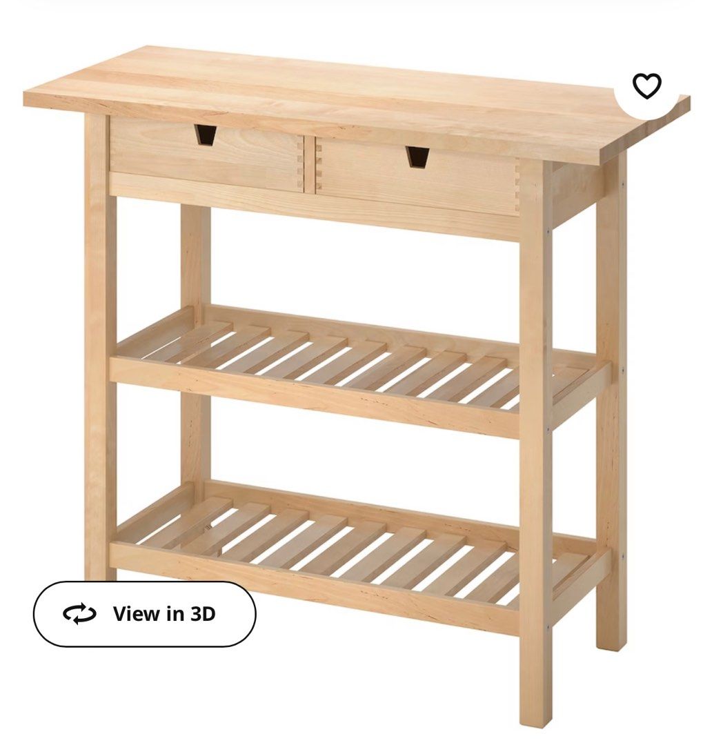 Used IKEA mobile kitchen table, Furniture & Home Living, Furniture