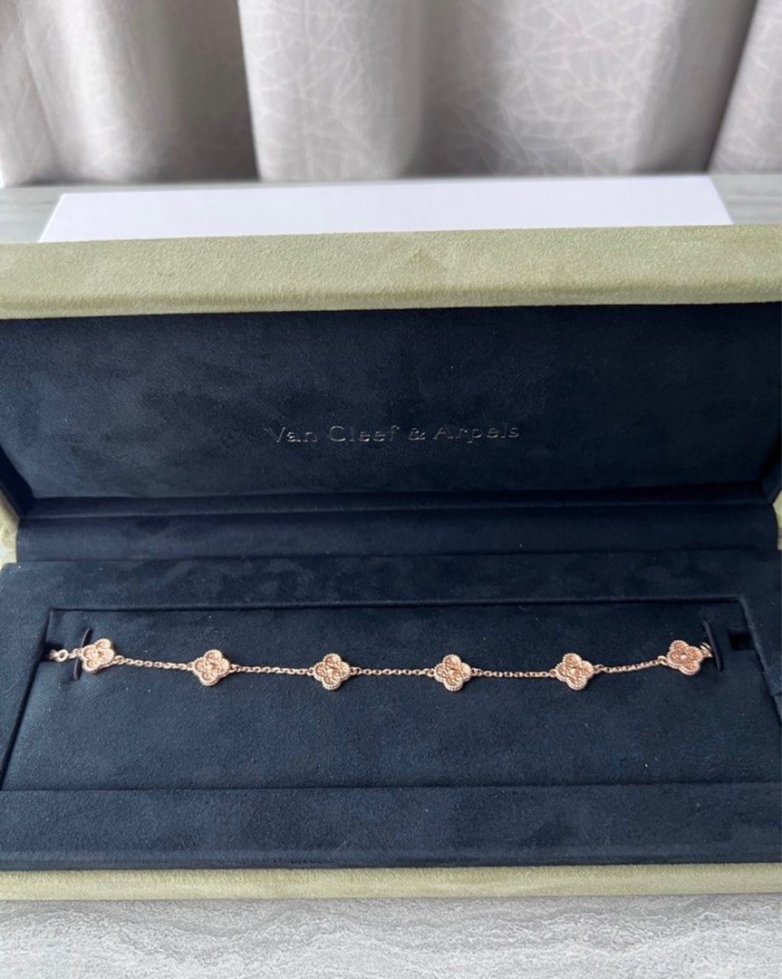 Vca rose gold bracelet clearance