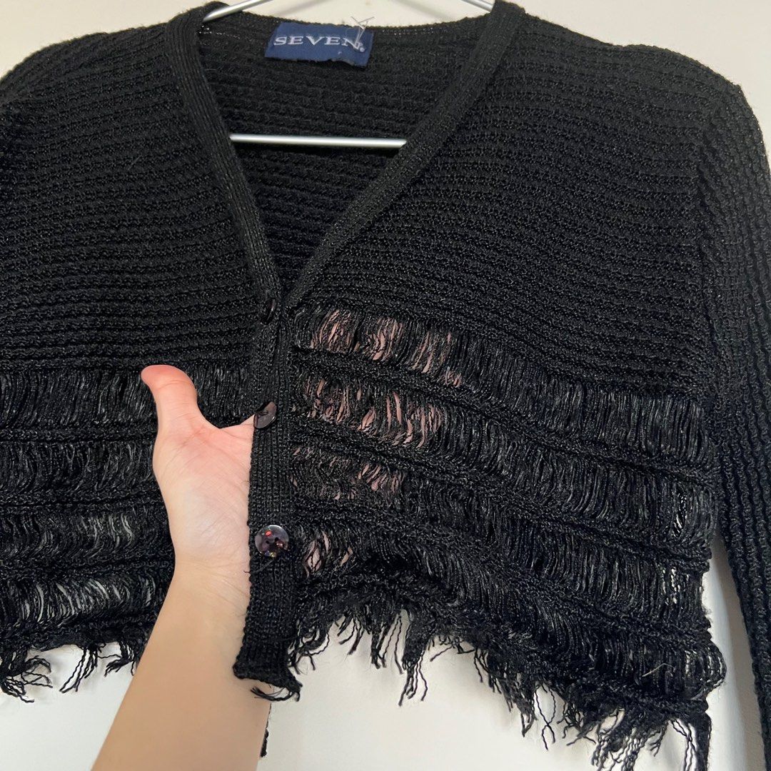 Frayed cardigan outlet