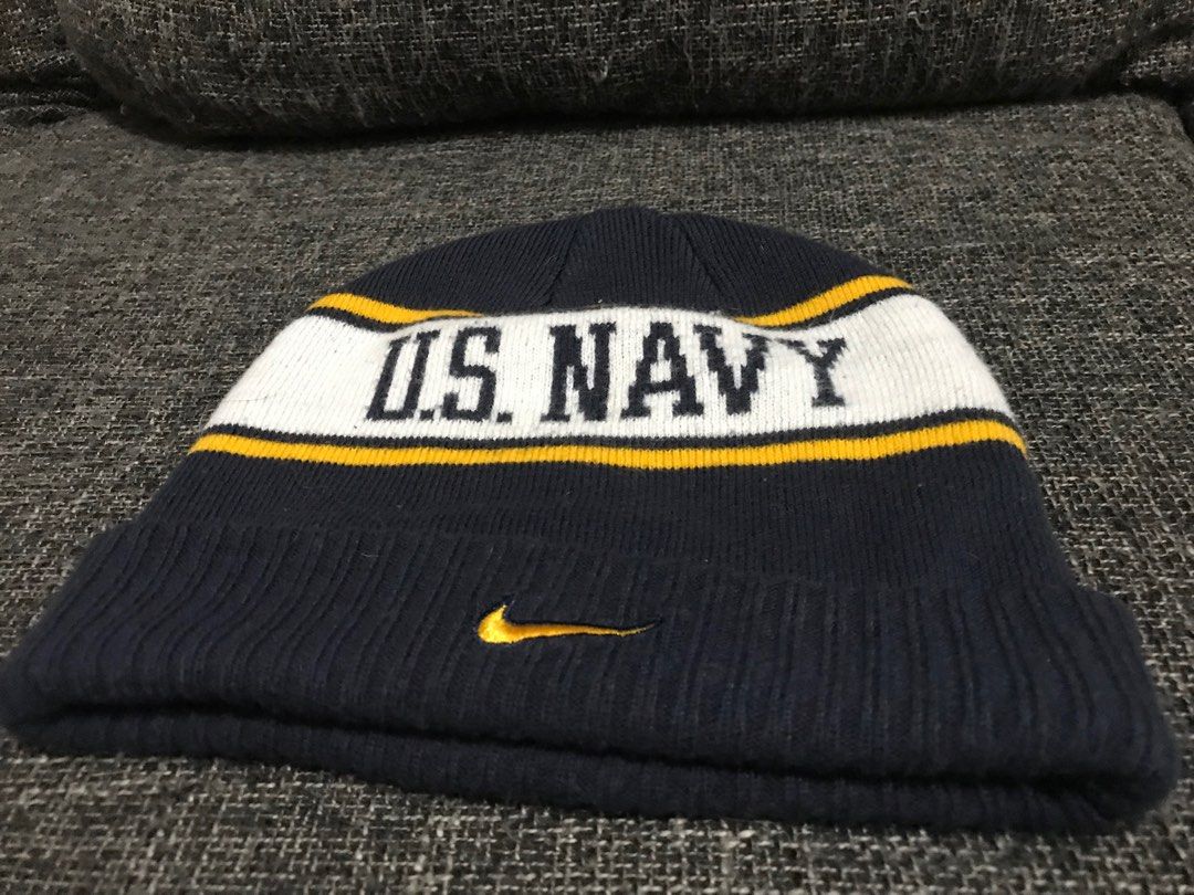 Vintage Nike US Navy Bonnet Beanie Men s Fashion Watches Accessories Caps Hats on Carousell