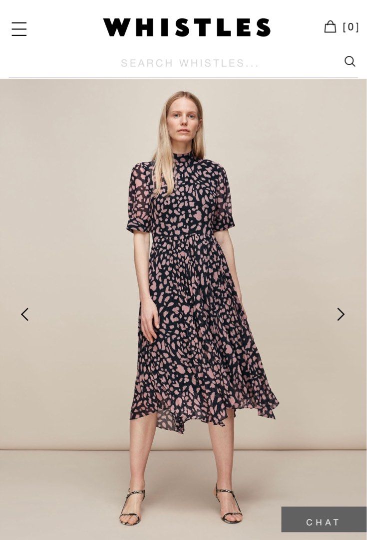 WHISTLES BRUSHED CHEETAH PLEATED DRESS Women s Fashion Dresses Sets Dresses on Carousell