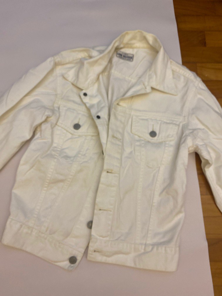 White denim jacket for girls on sale