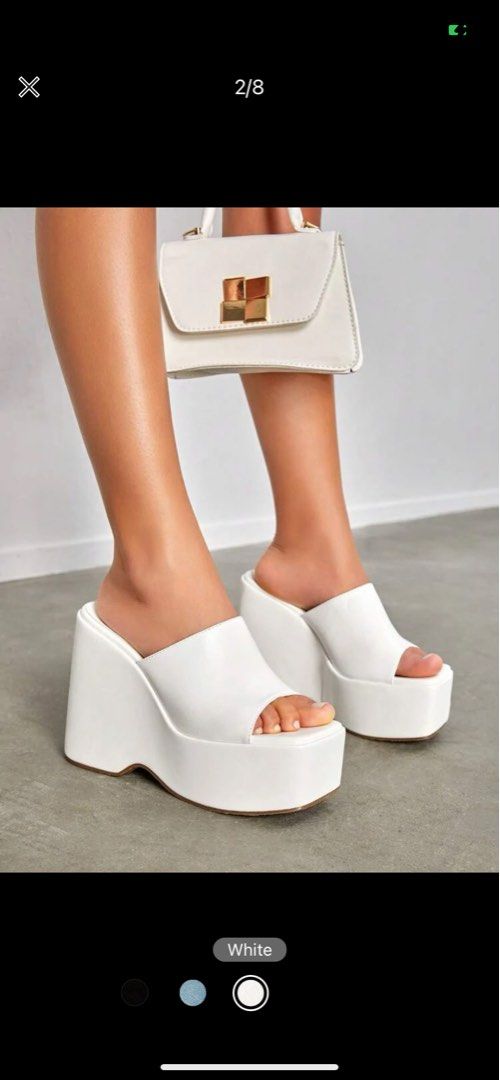 white wedges Women s Fashion Footwear Wedges on Carousell