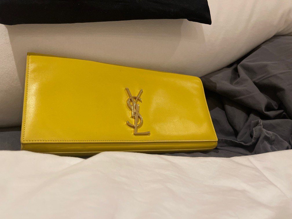 YSL yellow clutch, Women's Fashion, Bags & Wallets, Clutches on Carousell