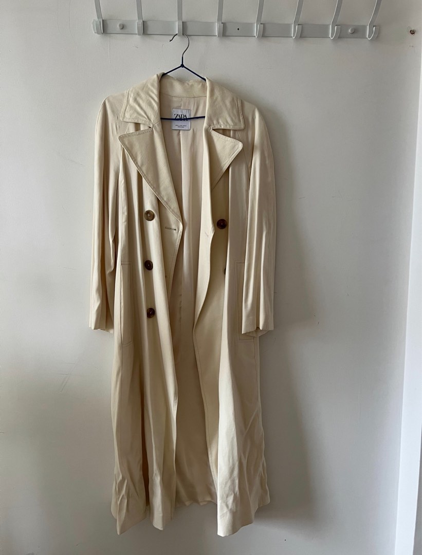 Zara cream 2025 trench coat