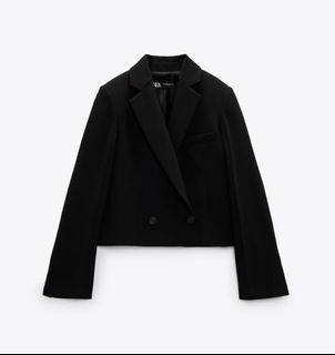 Zara Double Breasted Cropped Blazer