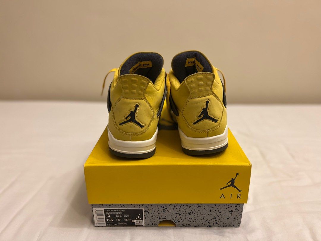 100 Authentic Air Jordan 4 Retro Lightning (2021) USED, Men's Fashion, Footwear, Sneakers on