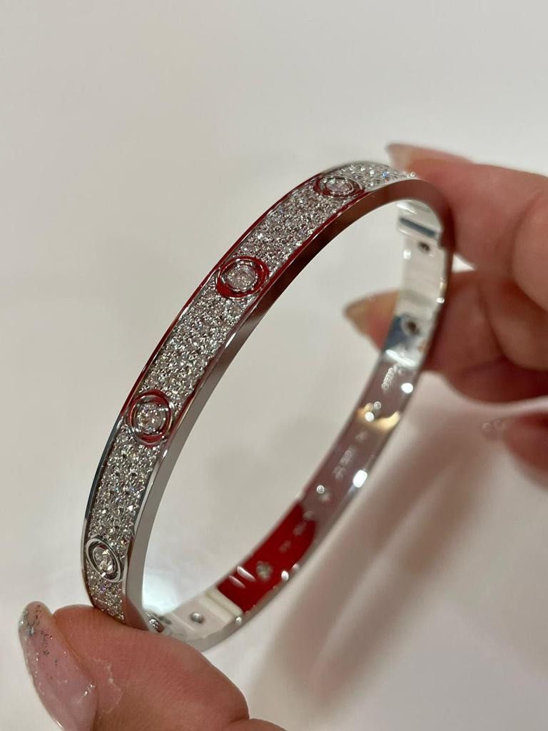 White gold outlet screw bracelet