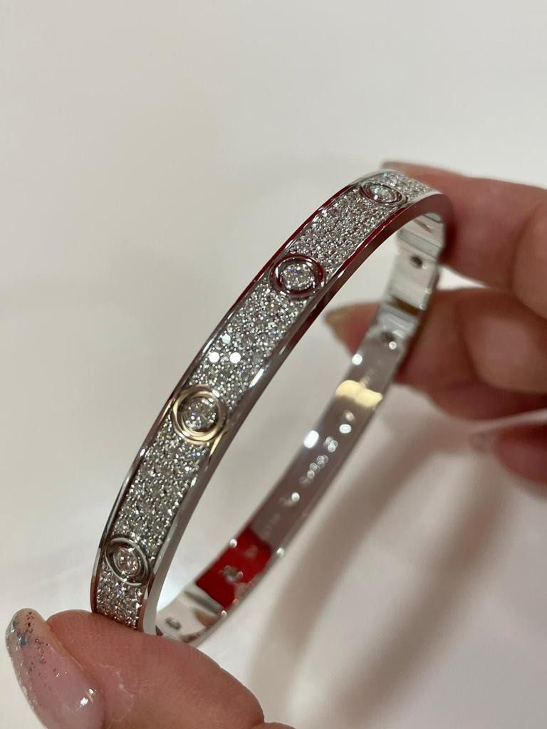 White gold screw bangle hotsell