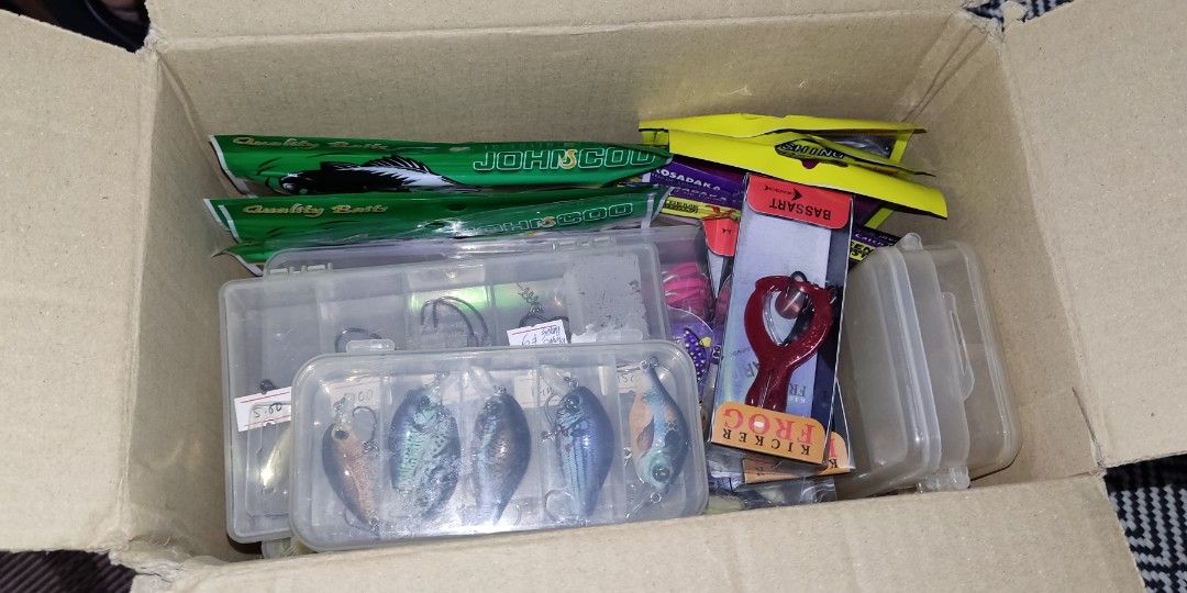 1 box of fishing lures & lure boxes, Sports Equipment, Fishing on