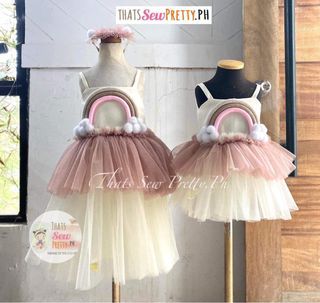 1yo Boho Rainbow Gown / Romper