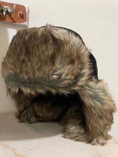 五折 ⚡️日本購入毛絨感黑色保暖飛行帽