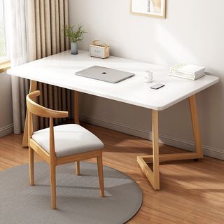 尺寸在圖四自取送椅子電腦桌台式家用書桌臥室簡約辦公桌學生寫字桌工作台白色