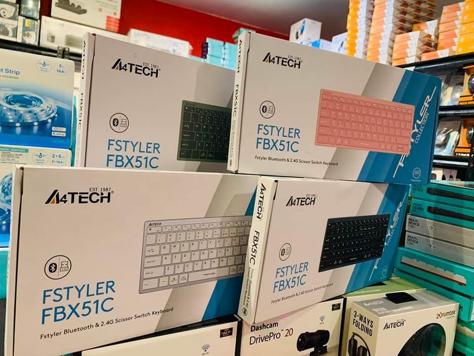 A4Tech Fstyler FBX51C Bluetooth & 2.4G Scissor Switch Keyboards Baby ...
